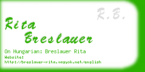 rita breslauer business card